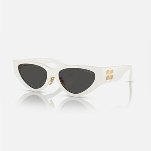 Miu Miu Gold and White Sunglasses Fashion Accessories